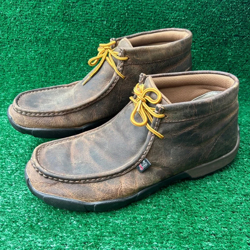 Justin Original Workboots Mens 12M Brown Leather Moc Toe Chukka Boots 232